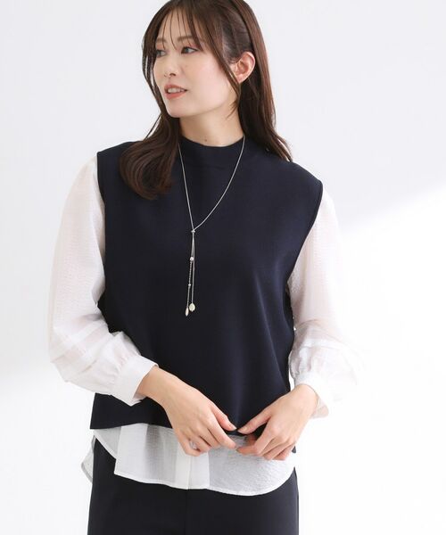 Reflect / リフレクト ニット・セーター | 【セットアップ可】ダブルジャカードニットベスト（ネイビー(594)）