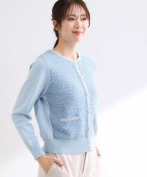 Reflect / リフレクト カーディガン・ボレロ | 【着映え◎】ツイード風ニットカーディガン | 詳細17