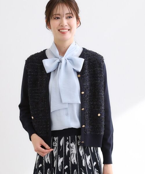 Reflect / リフレクト カーディガン・ボレロ | 【着映え◎】ツイード風ニットカーディガン | 詳細20