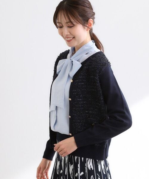 Reflect / リフレクト カーディガン・ボレロ | 【着映え◎】ツイード風ニットカーディガン | 詳細21
