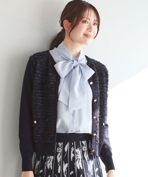 Reflect / リフレクト カーディガン・ボレロ | 【着映え◎】ツイード風ニットカーディガン | 詳細4