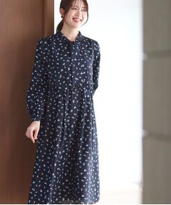 Reflect / リフレクト ミニ丈・ひざ丈ワンピース | 【通勤・おでかけにおすすめ◎】フラワープリントボウタイワンピース