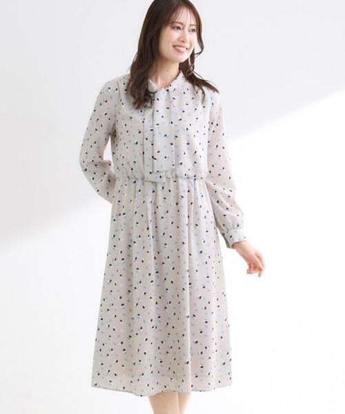 Reflect / リフレクト ミニ丈・ひざ丈ワンピース | 【通勤・おでかけにおすすめ◎】フラワープリントボウタイワンピース | 詳細11