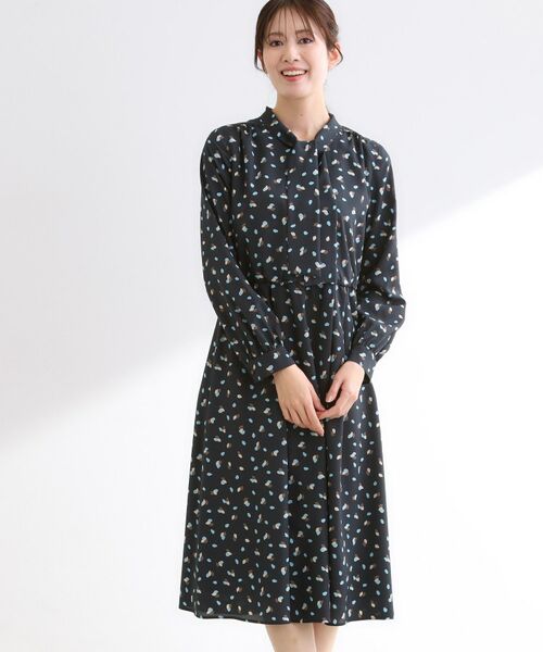 Reflect / リフレクト ミニ丈・ひざ丈ワンピース | 【通勤・おでかけにおすすめ◎】フラワープリントボウタイワンピース | 詳細19