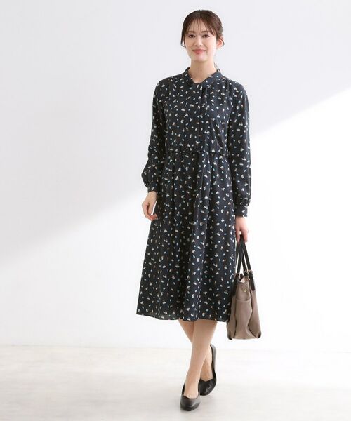 Reflect / リフレクト ミニ丈・ひざ丈ワンピース | 【通勤・おでかけにおすすめ◎】フラワープリントボウタイワンピース | 詳細21