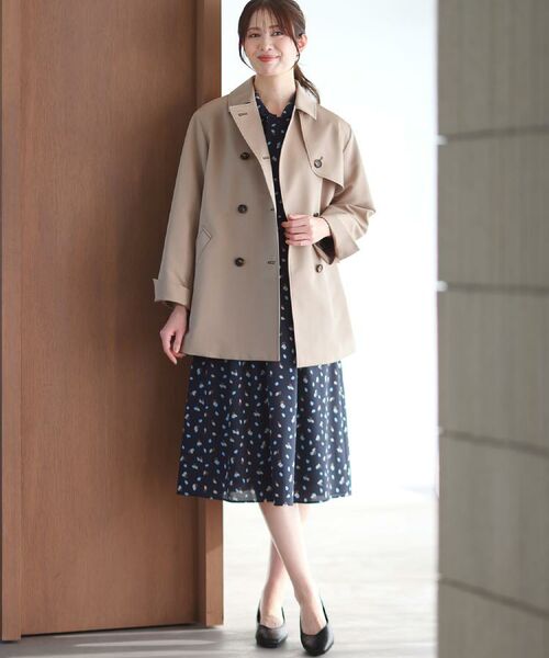 Reflect / リフレクト ミニ丈・ひざ丈ワンピース | 【通勤・おでかけにおすすめ◎】フラワープリントボウタイワンピース | 詳細9