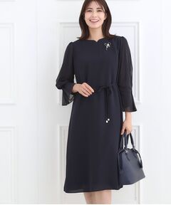 Reflect / リフレクト ミニ丈・ひざ丈ワンピース | 【フォーマル／入卒／付属リボン付き】スリーブデザインジョーゼットワンピース