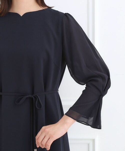 Reflect / リフレクト ミニ丈・ひざ丈ワンピース | 【フォーマル/入卒/付属リボン付き】スリーブデザインジョーゼットワンピース | 詳細12