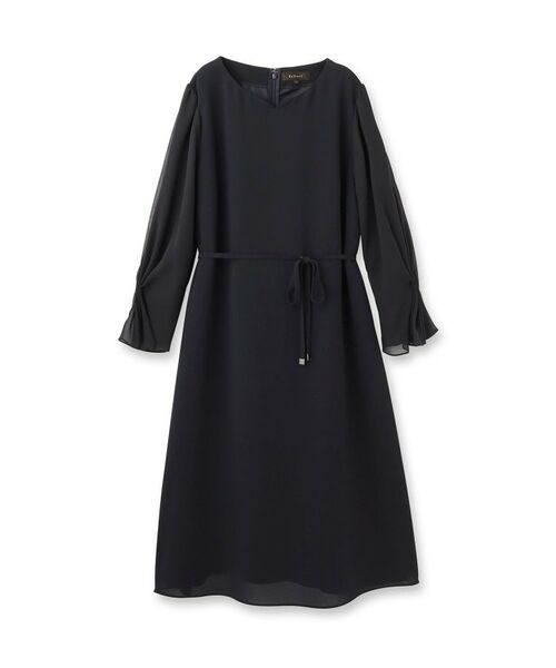 Reflect / リフレクト ミニ丈・ひざ丈ワンピース | 【フォーマル/入卒/付属リボン付き】スリーブデザインジョーゼットワンピース | 詳細5