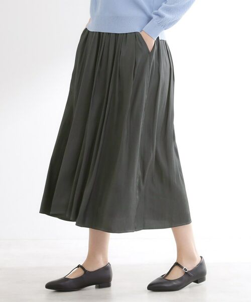 Reflect / リフレクト ショート・ハーフ・半端丈パンツ | 【長く着られる◎】スカーチョパンツ（チャコールグレー(014)）