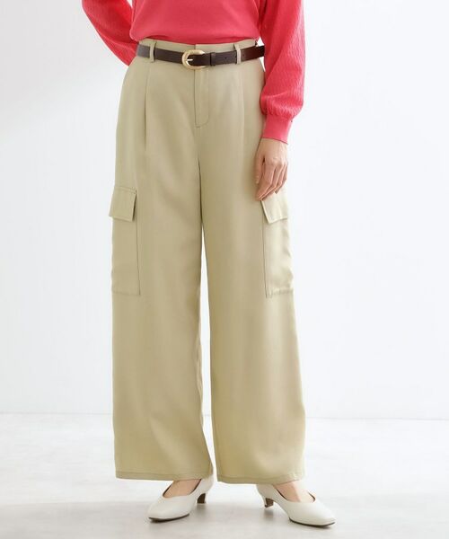 Reflect / リフレクト パンツ | ストレートワイドカーゴパンツ(グレージュ(050))