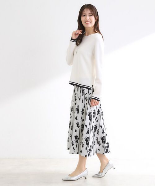 Reflect / リフレクト ロング・マキシ丈スカート | 【セットアップ可】ダブルジャカードニットフレアスカート | 詳細10