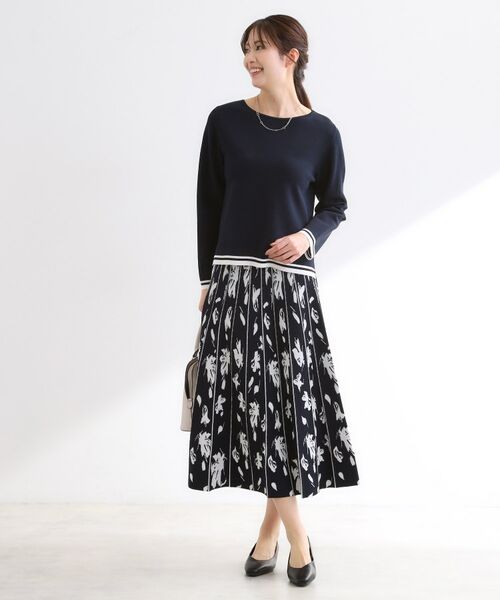 Reflect / リフレクト ロング・マキシ丈スカート | 【セットアップ可】ダブルジャカードニットフレアスカート | 詳細13