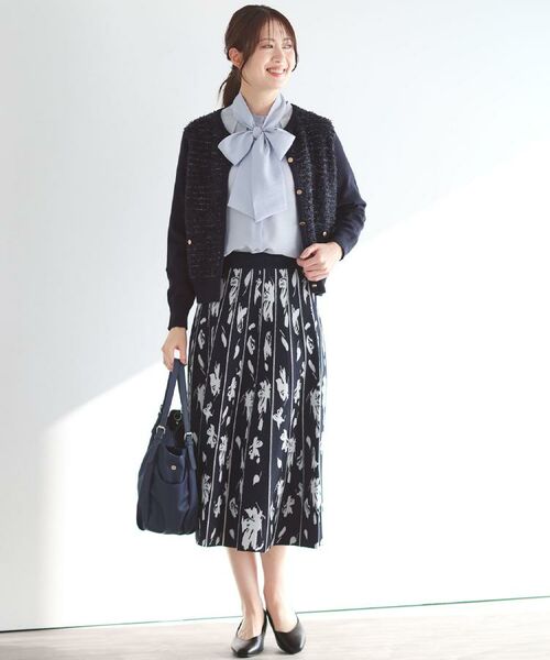 Reflect / リフレクト ロング・マキシ丈スカート | 【セットアップ可】ダブルジャカードニットフレアスカート | 詳細6