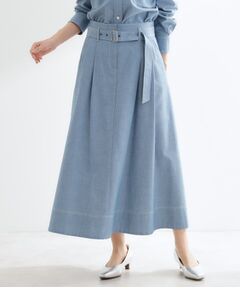 Reflect / リフレクト ロング・マキシ丈スカート | ダンガリータックフレアスカート
