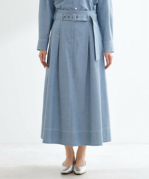 Reflect / リフレクト ロング・マキシ丈スカート | ダンガリータックフレアスカート | 詳細10