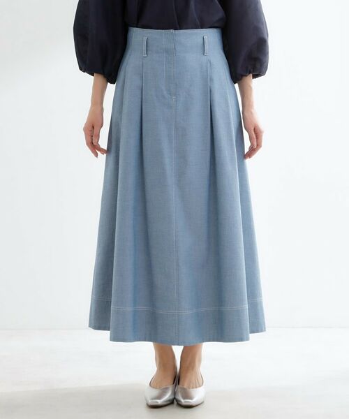 Reflect / リフレクト ロング・マキシ丈スカート | ダンガリータックフレアスカート | 詳細13