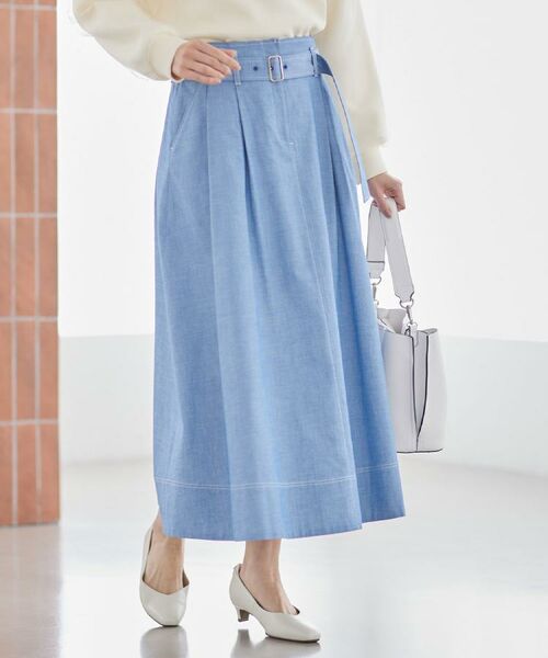 Reflect / リフレクト ロング・マキシ丈スカート | ダンガリータックフレアスカート | 詳細26