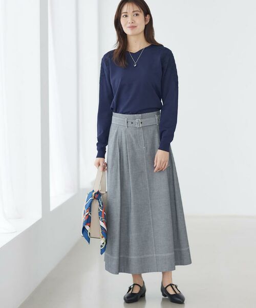 Reflect / リフレクト ロング・マキシ丈スカート | ダンガリータックフレアスカート | 詳細27