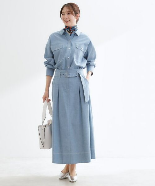 Reflect / リフレクト ロング・マキシ丈スカート | ダンガリータックフレアスカート | 詳細6