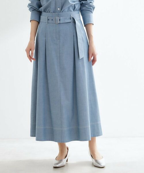 Reflect / リフレクト ロング・マキシ丈スカート | ダンガリータックフレアスカート | 詳細7