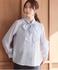 Reflect / リフレクト シャツ・ブラウス | 【ボウタイ取り外し可】ボウタイ付きバンドカラーブラウス