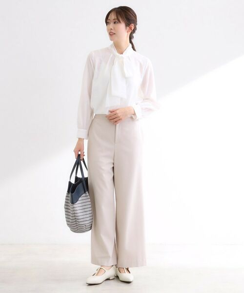 Reflect / リフレクト シャツ・ブラウス | 【ボウタイ取り外し可】ボウタイ付きバンドカラーブラウス | 詳細13