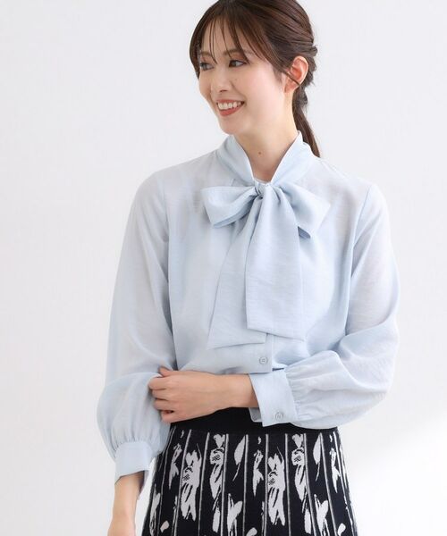 Reflect / リフレクト シャツ・ブラウス | 【ボウタイ取り外し可】ボウタイ付きバンドカラーブラウス | 詳細15