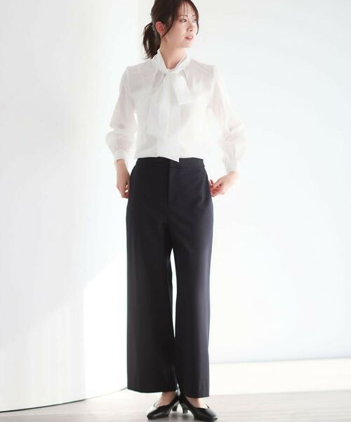 Reflect / リフレクト シャツ・ブラウス | 【ボウタイ取り外し可】ボウタイ付きバンドカラーブラウス | 詳細3