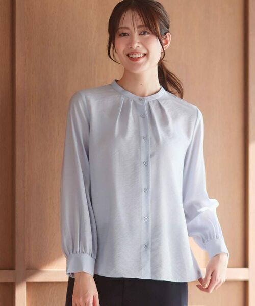 Reflect / リフレクト シャツ・ブラウス | 【ボウタイ取り外し可】ボウタイ付きバンドカラーブラウス | 詳細30