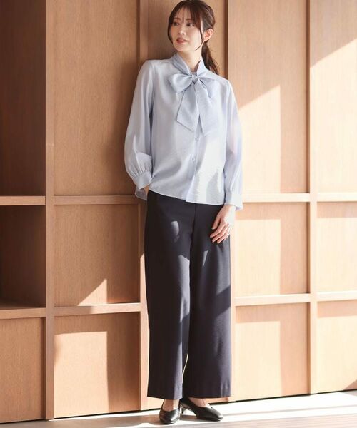 Reflect / リフレクト シャツ・ブラウス | 【ボウタイ取り外し可】ボウタイ付きバンドカラーブラウス | 詳細6