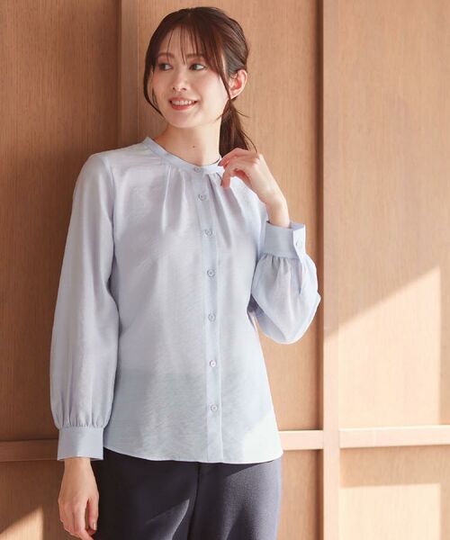 Reflect / リフレクト シャツ・ブラウス | 【ボウタイ取り外し可】ボウタイ付きバンドカラーブラウス | 詳細7