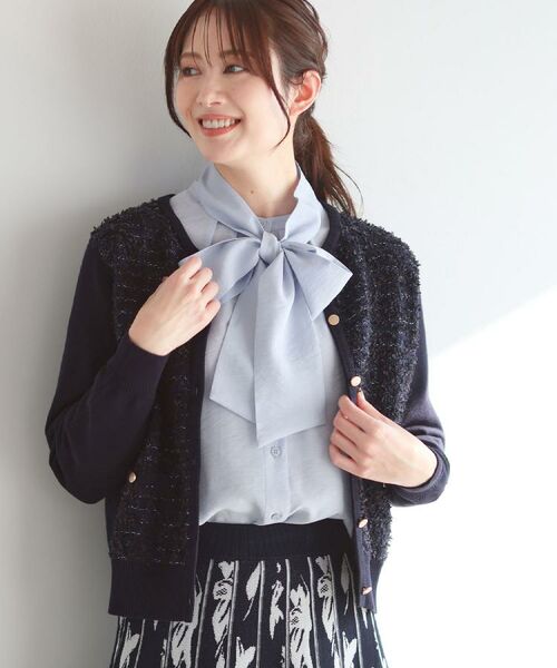 Reflect / リフレクト シャツ・ブラウス | 【ボウタイ取り外し可】ボウタイ付きバンドカラーブラウス | 詳細8