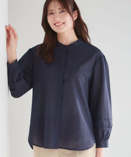 Reflect / リフレクト シャツ・ブラウス | 【ゆったり着られる◎】バンドカラーシャツブラウス | 詳細8