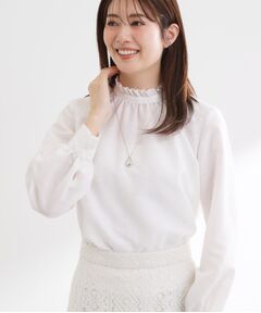 Reflect / リフレクト シャツ・ブラウス | フリルネックサテンジャカードブラウス