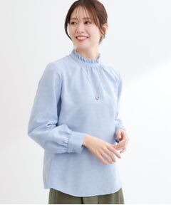 Reflect / リフレクト シャツ・ブラウス | フリルネックサテンジャカードブラウス