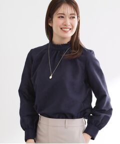 Reflect / リフレクト シャツ・ブラウス | フリルネックサテンジャカードブラウス