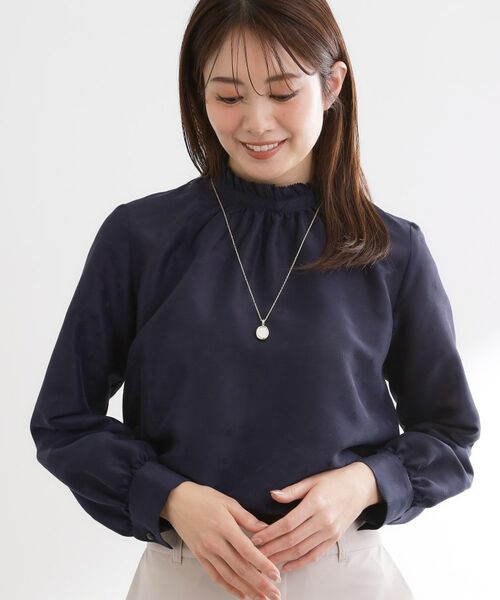 Reflect / リフレクト シャツ・ブラウス | フリルネックサテンジャカードブラウス | 詳細10