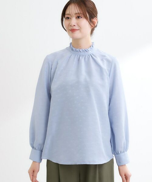 Reflect / リフレクト シャツ・ブラウス | フリルネックサテンジャカードブラウス | 詳細14