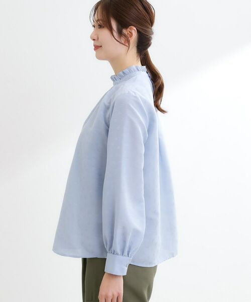 Reflect / リフレクト シャツ・ブラウス | フリルネックサテンジャカードブラウス | 詳細15