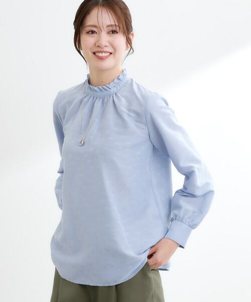 Reflect / リフレクト シャツ・ブラウス | フリルネックサテンジャカードブラウス | 詳細5