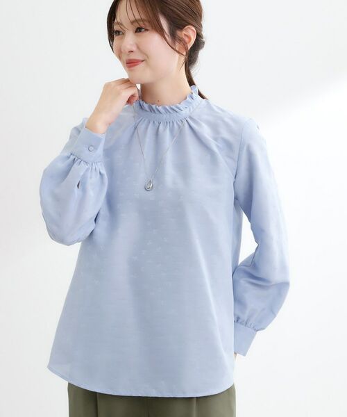 Reflect / リフレクト シャツ・ブラウス | フリルネックサテンジャカードブラウス | 詳細6