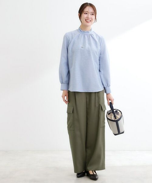 Reflect / リフレクト シャツ・ブラウス | フリルネックサテンジャカードブラウス | 詳細7