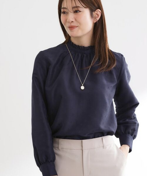 Reflect / リフレクト シャツ・ブラウス | フリルネックサテンジャカードブラウス | 詳細9