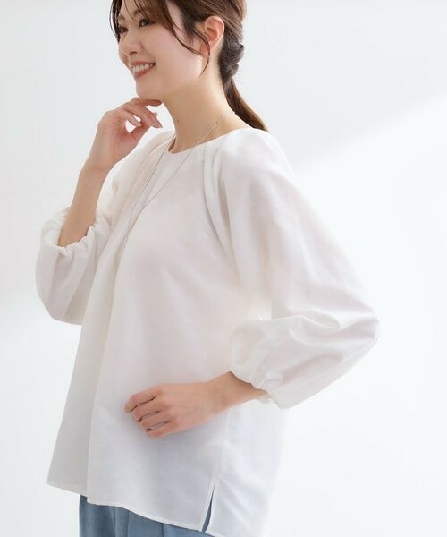 Reflect / リフレクト シャツ・ブラウス | ボリュームスリーブサテンジャカードブラウス | 詳細1