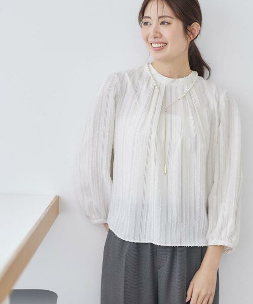 Reflect / リフレクト シャツ・ブラウス | 【セットアップ可】ストライプ柄ジャカードブラウス | 詳細6