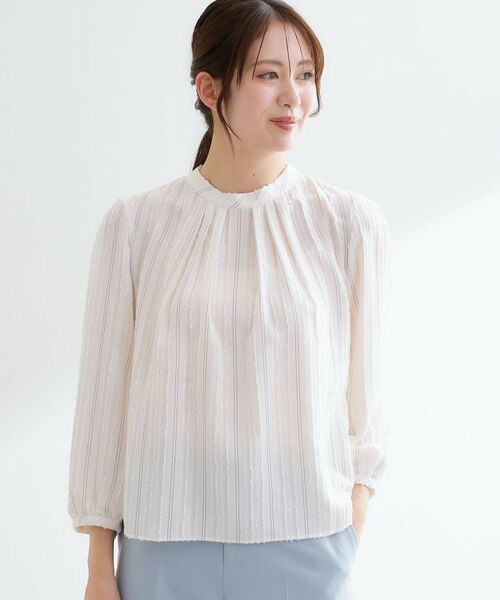 Reflect / リフレクト シャツ・ブラウス | 【セットアップ可】ストライプ柄ジャカードブラウス | 詳細8