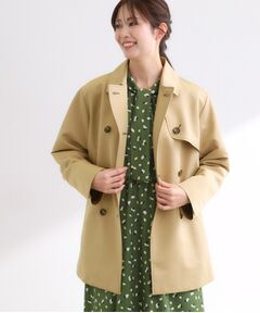 Reflect / リフレクト ステンカラーコート | 【オン・オフ着回しやすい◎】ダブルブレストジャケット