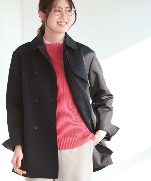 Reflect / リフレクト ステンカラーコート | 【オン・オフ着回しやすい◎】ダブルブレストジャケット | 詳細1