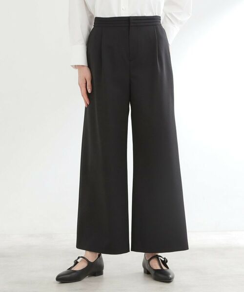 Reflect / リフレクト パンツ | ドライタッチストレートワイドパンツ（ブラック(019)）